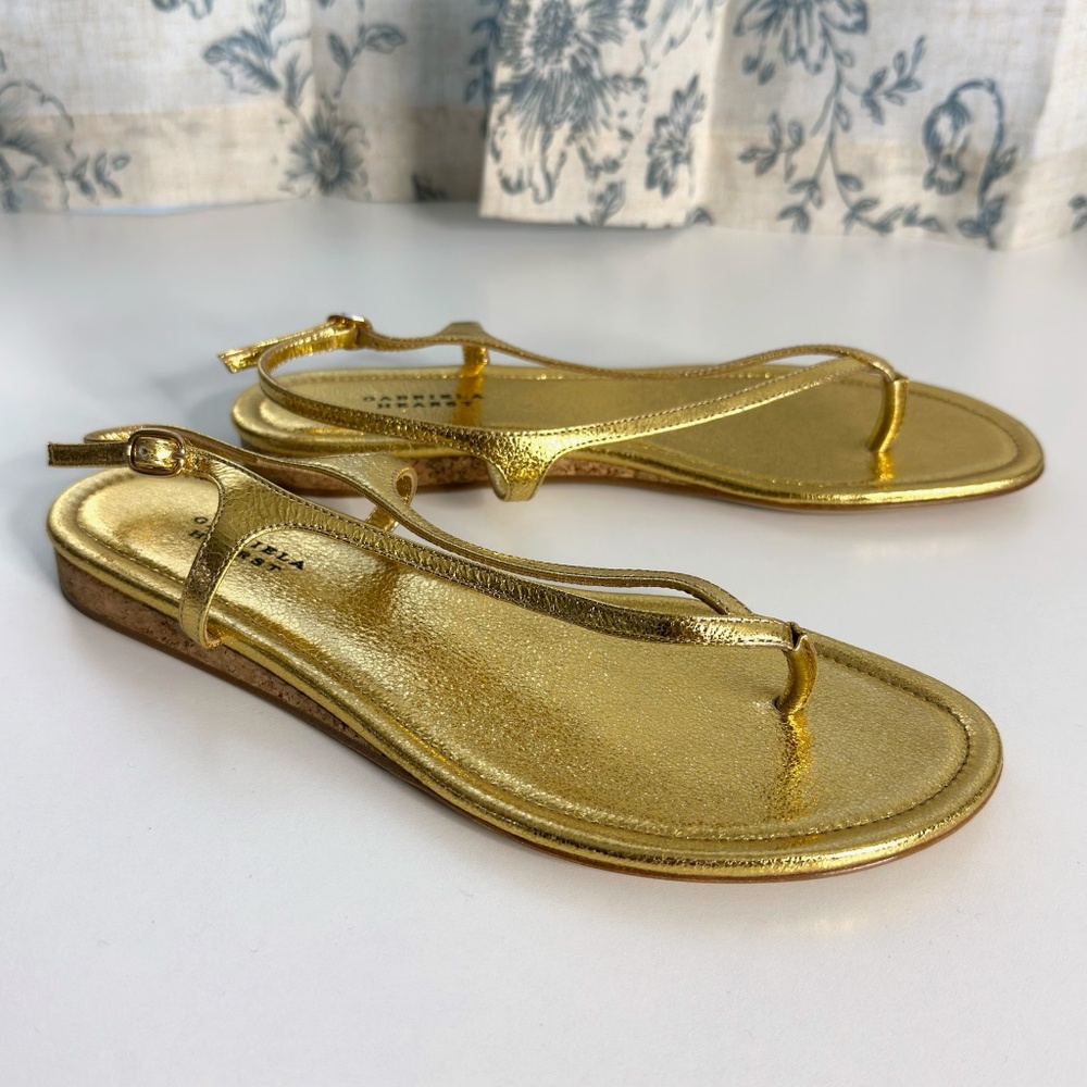 GABRIELA HEARST Gia Metallic Slingback Sandals NEW